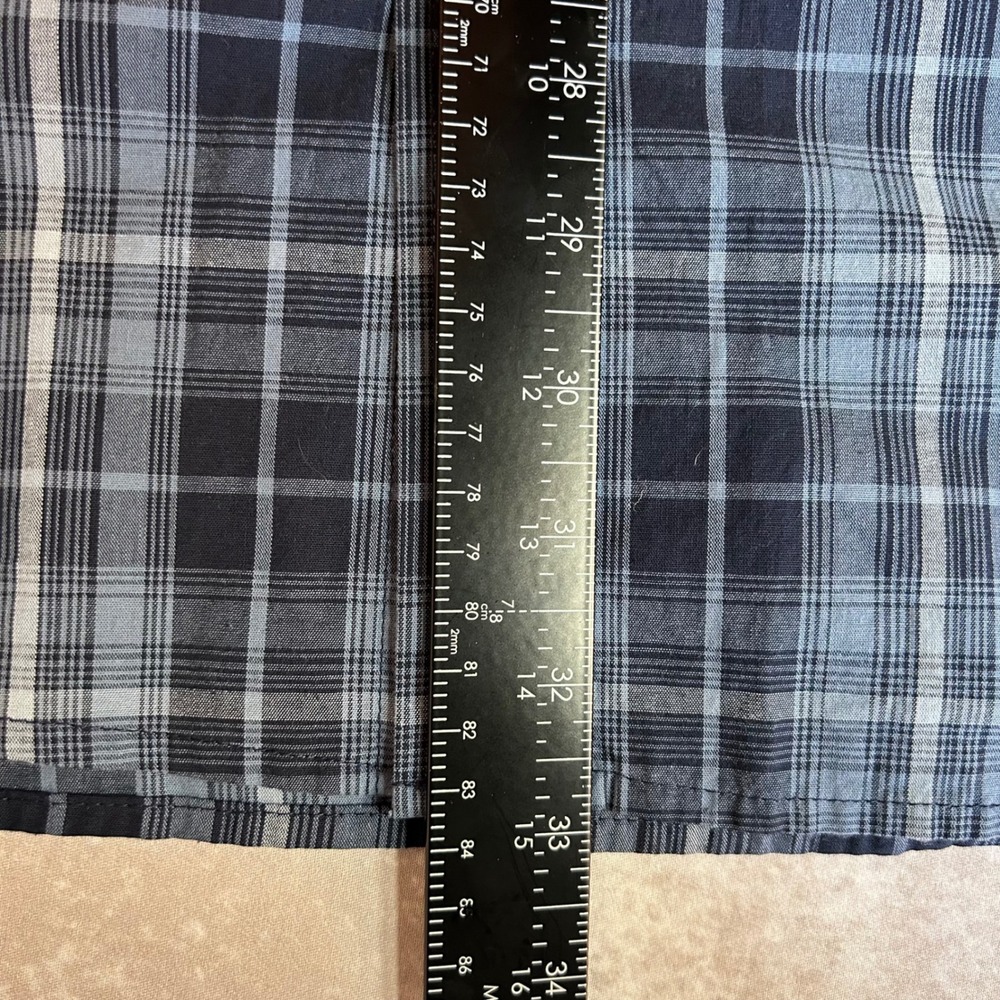 Old Navy Everyday Shirt XXL Tall Blue Plaid Regular Fit Built-In Flex Mens L/S - Picture 6 of 9